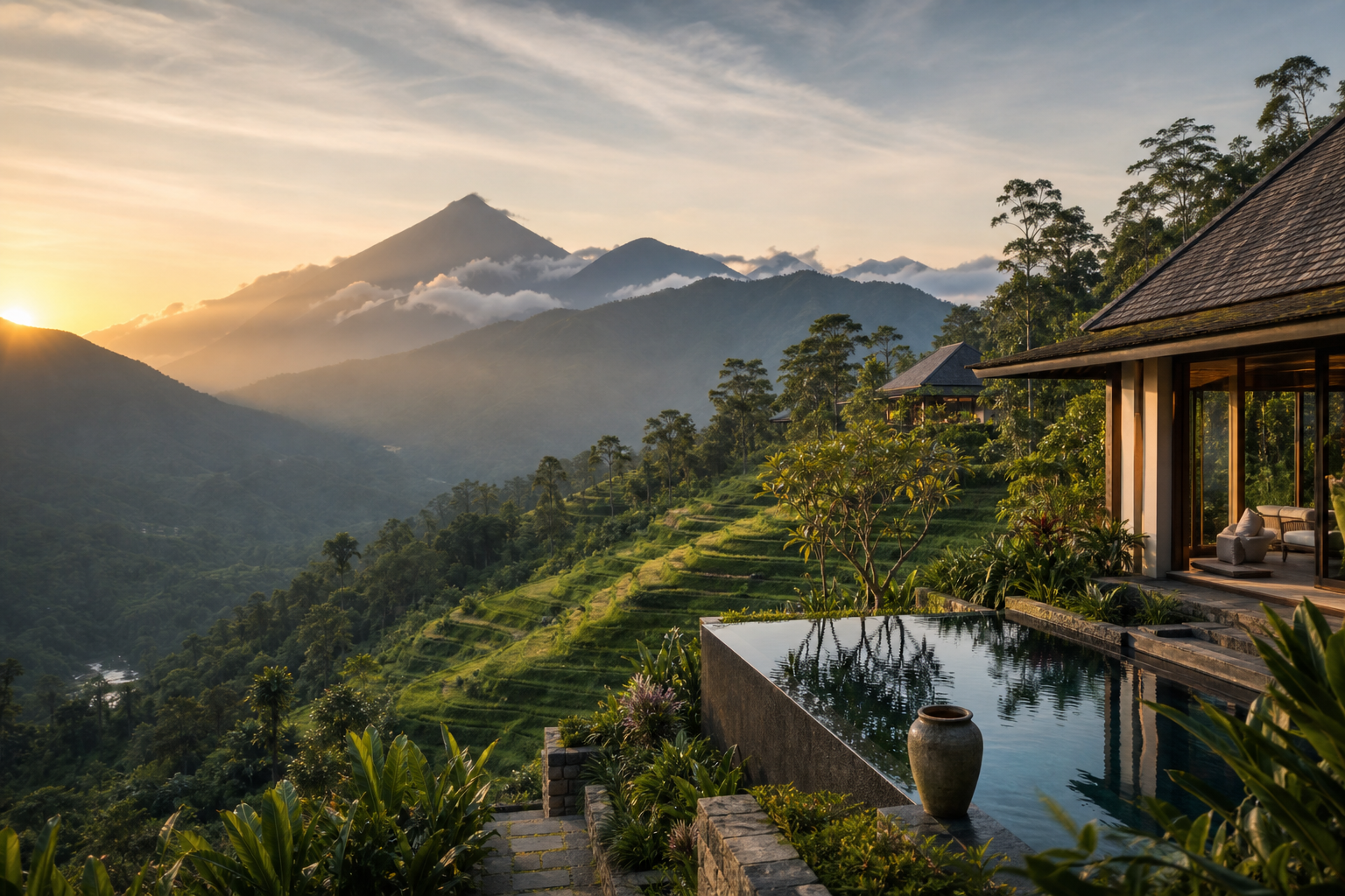Misty mountain wellness retreat